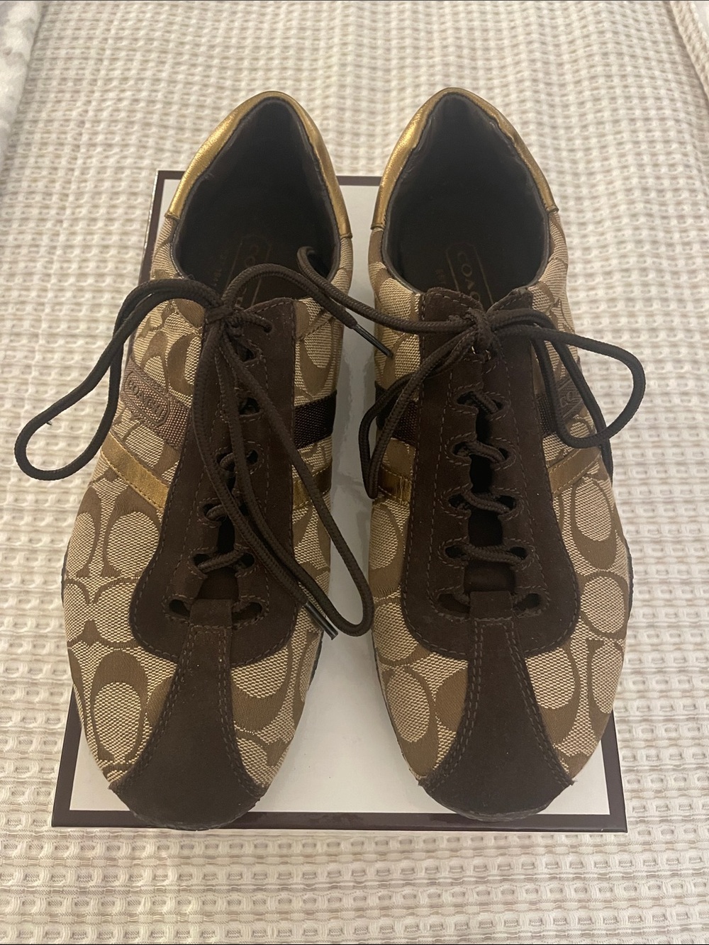 Coach Vintage Kate Signature Monogram Low-Top Sneaker Khaki/Bronze